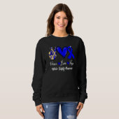 Water Safety Awareness Peace Love Hope Blue Ribbon Sweatshirt (Vorne ganz)