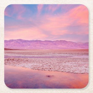 Water See, Badwater, Death Valley Rechteckiger Pappuntersetzer