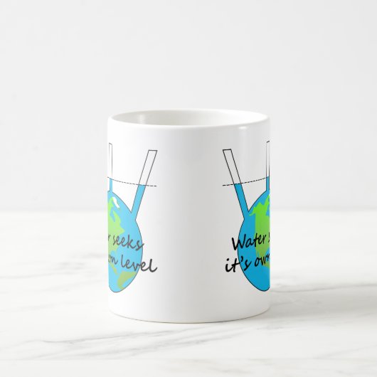 Water seeks it's own level funny flat earther  kaffeetasse (Mittel)
