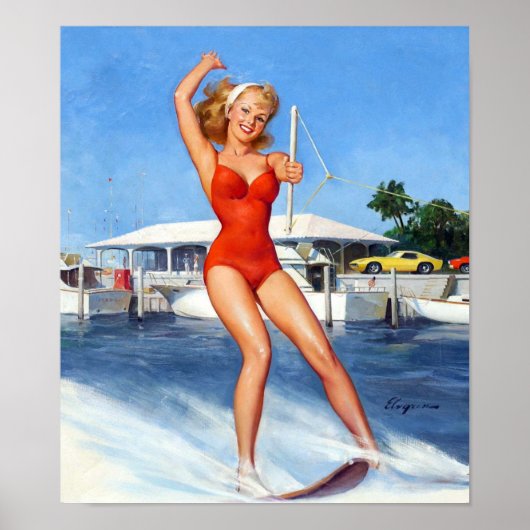 Water Ski Pin Up Poster (Vorne)