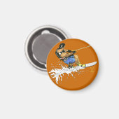 Water Skier - blau Magnet (Vorderseite/Rückseite)