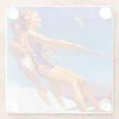 Water Skier von McClelland Barclay Glasuntersetzer (Rückseite)