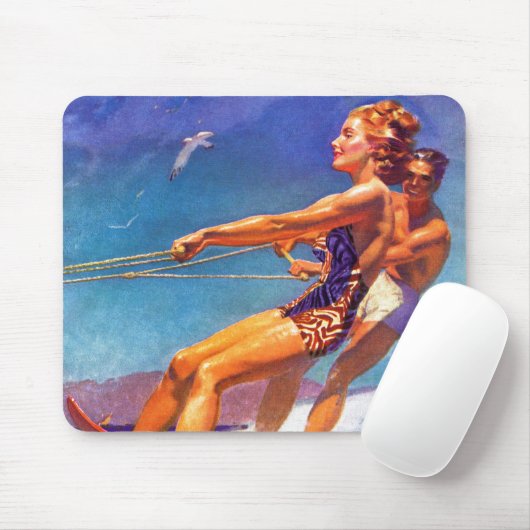 Water Skier von McClelland Barclay Mousepad (Mit Mouse)