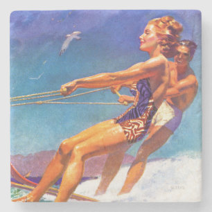 Water Skier von McClelland Barclay Steinuntersetzer