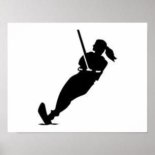 Water skiing woman poster
