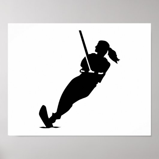 Water skiing woman poster (Vorne)