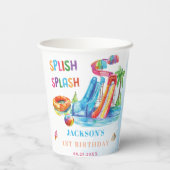 Water Slide Splish Splash Birthday Party Pappbecher (Rückseite)