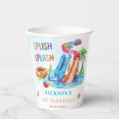 Water Slide Splish Splash Birthday Party Pappbecher (Vorderseite)