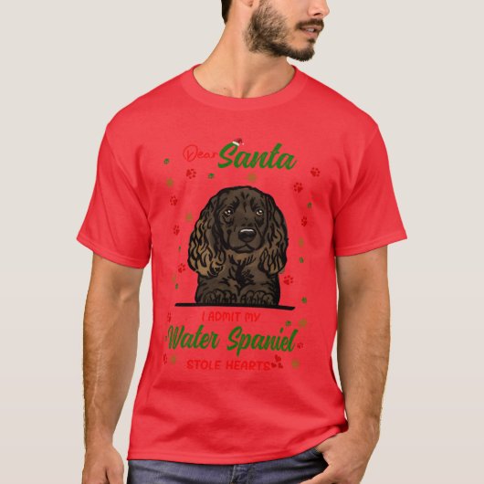 Water Spaniel Hund Weihnachtsgeburt Rasse Vintager T-Shirt (Vorderseite)
