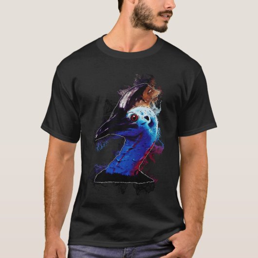 Water Splash Bird Head Cassowary T-Shirt (Vorderseite)