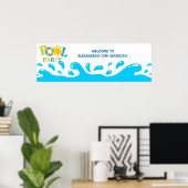 Water Splash Pool Party Boy Birthday Banner Poster (Heimbüro)