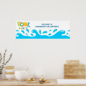 Water Splash Pool Party Boy Birthday Banner Poster (Küche)