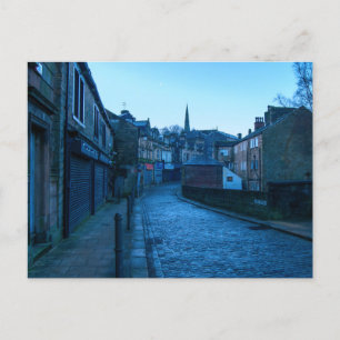 Water Street Todmorden - Cobbled Charm at Dusk Feiertagspostkarte
