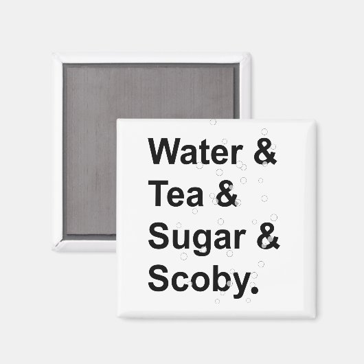 Water Tee Sugar Scoby Magnet (Vorderseite/Rückseite)