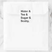 Water Tee Sugar Scoby Quadratischer Aufkleber (Tasche)