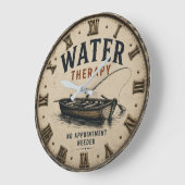 Water Therapy Rustic Fisherman Gift Große Wanduhr (Winkel)