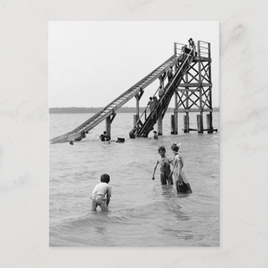 Water Toboggan, Bois Blanc Island, MI 1903 Postkarte (Vorderseite)