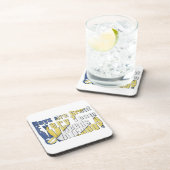 Waterboy-Volleyball in Blau und Gelb Getränkeuntersetzer (Rechte Seite)