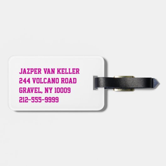 Waterboy Volleyball in Pink Gepäckanhänger (Rückseite horizontal)