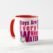 Waterboy Volleyball in Pink Tasse (Vorderseite Links)
