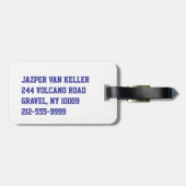 Waterboy Vollyball in Blau Gepäckanhänger (Rückseite horizontal)