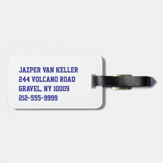 Waterboy Vollyball in Blau Gepäckanhänger (Rückseite horizontal)