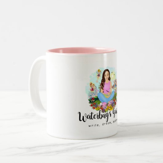 Waterbug's Garden Tasse-Write, Dream, Glaube Zweifarbige Tasse (Vorderseite Links)