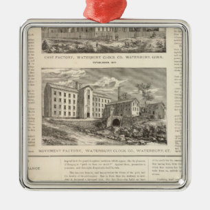 Waterbury Clock Company Silbernes Ornament