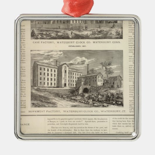 Waterbury Clock Company Silbernes Ornament (Vorne)