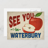 Waterbury Connecticut Apple - Vintage Travel Postkarte (Vorne/Hinten)