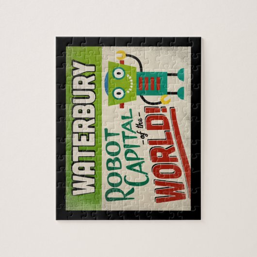 Waterbury Connecticut Robot - Funny Vintag Puzzle (Vertikal)
