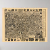 Waterbury, CT Panoramic Map - 1899 Poster (Vorne)