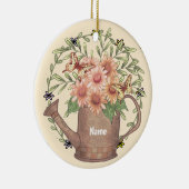 Watercan Pink Daisy Keramik Ornament (Rechts)