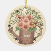 Watercan Pink Daisy Keramik Ornament (Vorne)