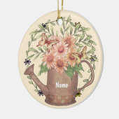 Watercan Pink Daisy Keramik Ornament (Links)