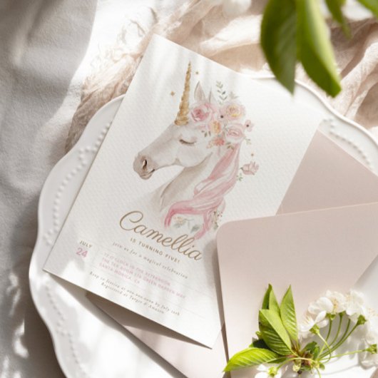 Watercol Unicorn Magical Birthday Party Einladung