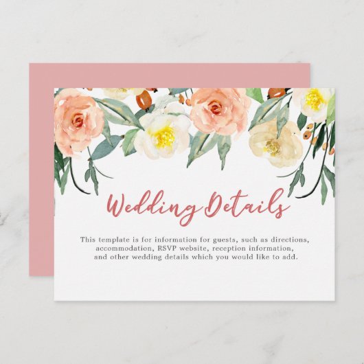 Watercolo Blumenzettel Postkarte (Vorne/Hinten)