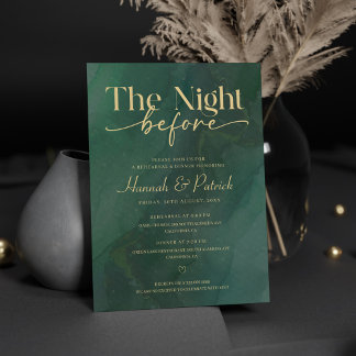 Watercolo Green Wedding Probe Dinner Einladung