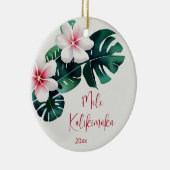 Watercolo Tropical Mele Kalikimaka | FOTO Keramik Ornament (Rechts)