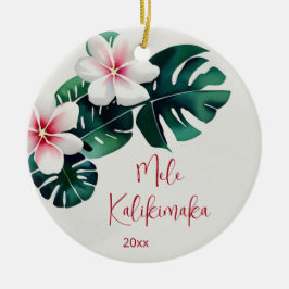 Watercolo Tropical Mele Kalikimaka | FOTO Keramik Ornament