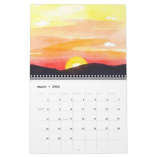 Watercolor 2025 Wall Calendar Kalender (Mär 2026)