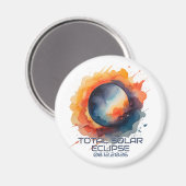 Watercolor 2026 Eclipse Andenken Magnet (Vorderseite/Rückseite)
