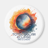 Watercolor 2026 Eclipse Andenken Magnet (Vorne)
