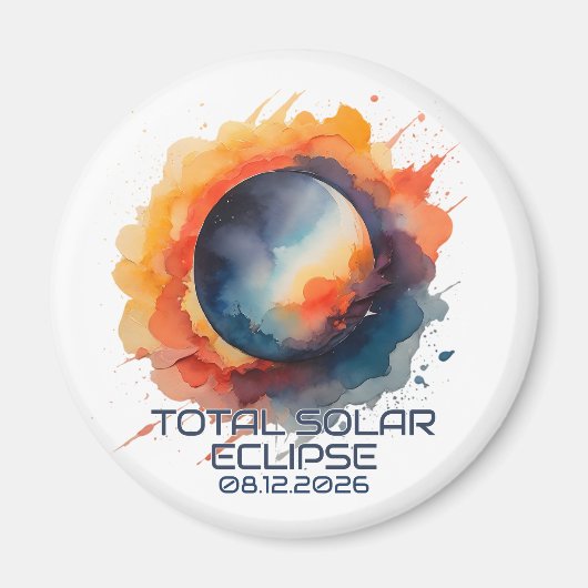 Watercolor 2026 Eclipse Keepsake Magnet (Vorne)