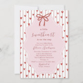 Watercolor a little sweet heart is on the way Baby Einladung (Vorderseite)