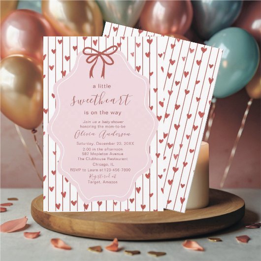 Watercolor a little sweet heart is on the way Baby Einladung