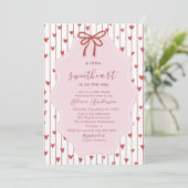 Watercolor a little sweet heart is on the way Baby Einladung (Stehend Vorderseite)