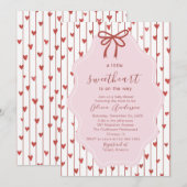 Watercolor a little sweet heart is on the way Baby Einladung (Vorne/Hinten)