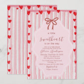 Watercolor a little sweet heart is on the way Baby Einladung (Vorne/Hinten)