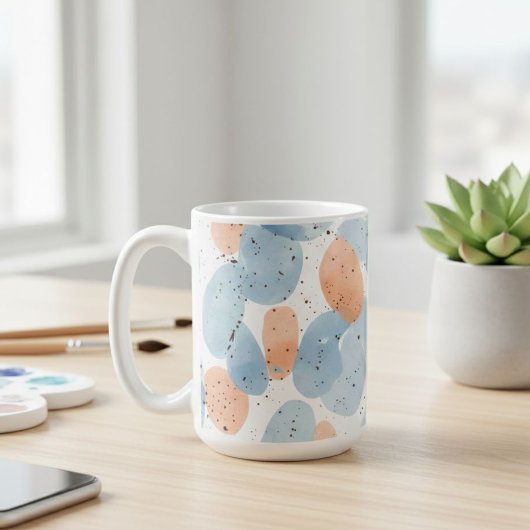 Watercolor Abstract Pebble Shapes Pattern Coffee Kaffeetasse